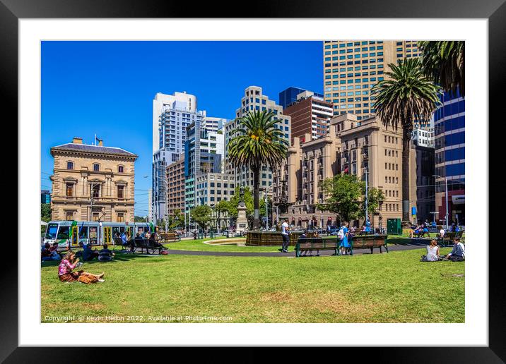 Gordons reserve, Spring street, Melbourne, Victoria, Australia Framed Mounted Print by Kevin Hellon