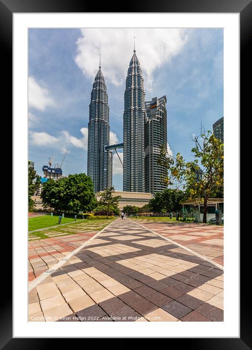 The Petronas Twin Towers, Framed Mounted Print by Kevin Hellon