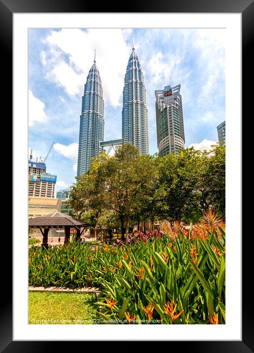 The Petronas Twin Towers, Framed Mounted Print by Kevin Hellon