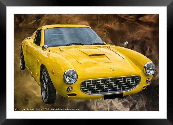 Ferrari 250 GT classic sports car Framed Mounted Print by Kevin Hellon