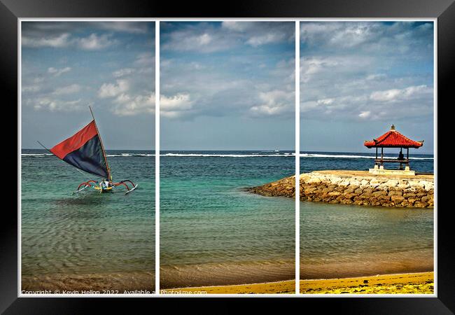 Traditional Balinese fishing boat Framed Print by Kevin Hellon