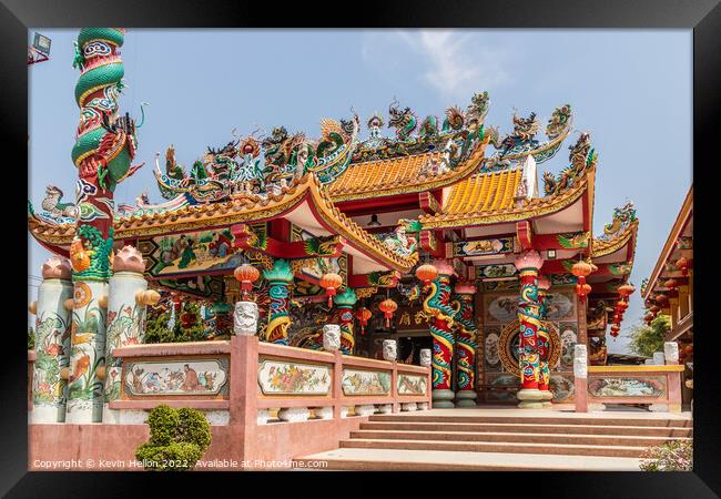 Chinese temple, Mae Sot, Thailand Framed Print by Kevin Hellon