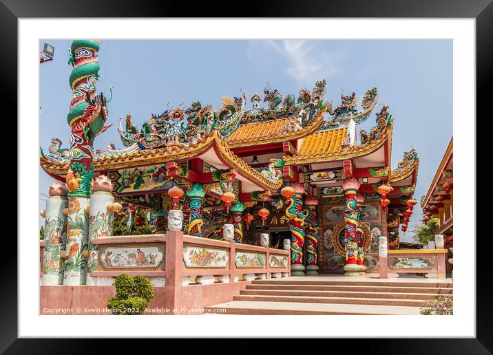 Chinese temple, Mae Sot, Thailand Framed Mounted Print by Kevin Hellon