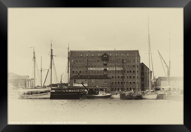 Gloucester Docks - Antique Print Series -8 Framed Print by Kevin Hellon