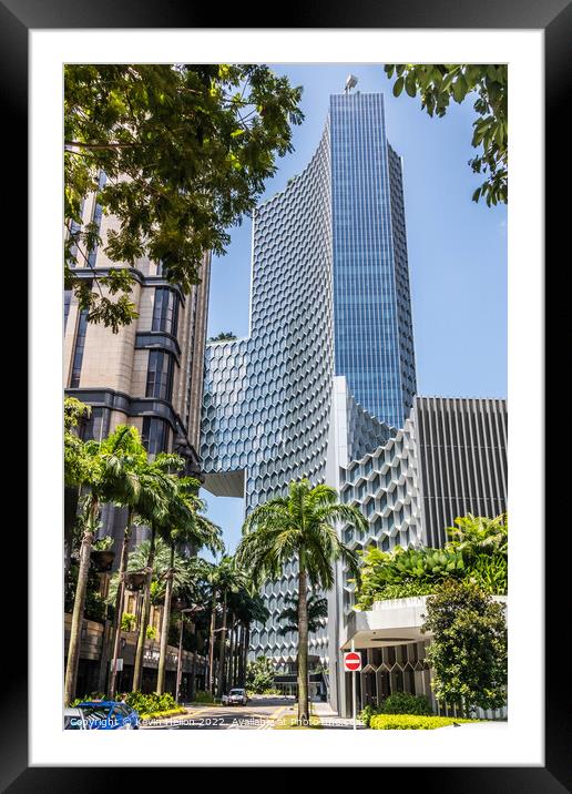 Modern architecture, Singapore Framed Mounted Print by Kevin Hellon
