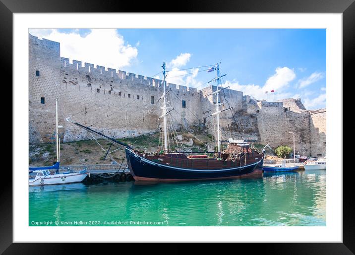 Kyrenia harbour in Northern Cyprus Framed Mounted Print by Kevin Hellon