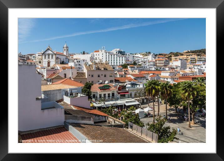 Albufeira Town, Algarve, Portugal Framed Mounted Print by Kevin Hellon