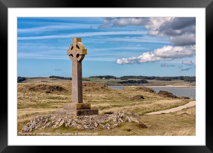 Celtic cross, Llandwyn Island Framed Mounted Print by Kevin Hellon