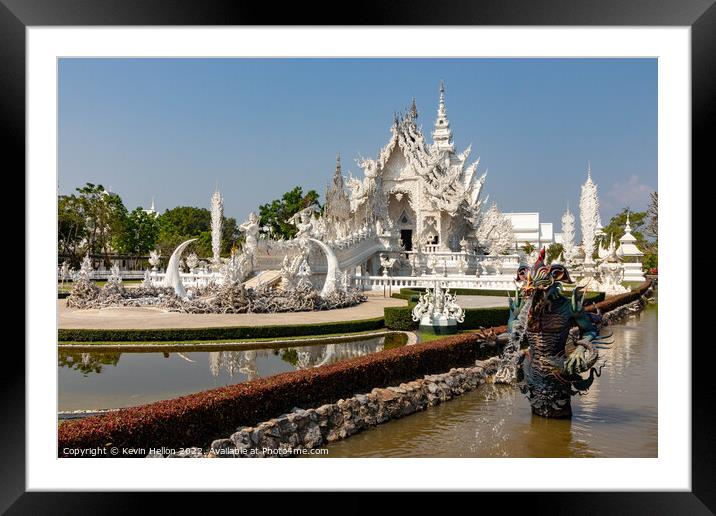 Wat Rong Khun or the White Temple, Framed Mounted Print by Kevin Hellon
