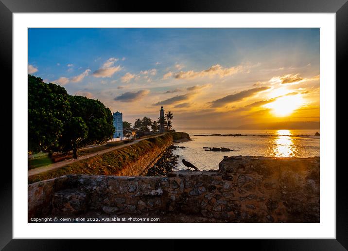 Sunrise at Galle Fort Lighthouse, Sri Lanka Framed Mounted Print by Kevin Hellon