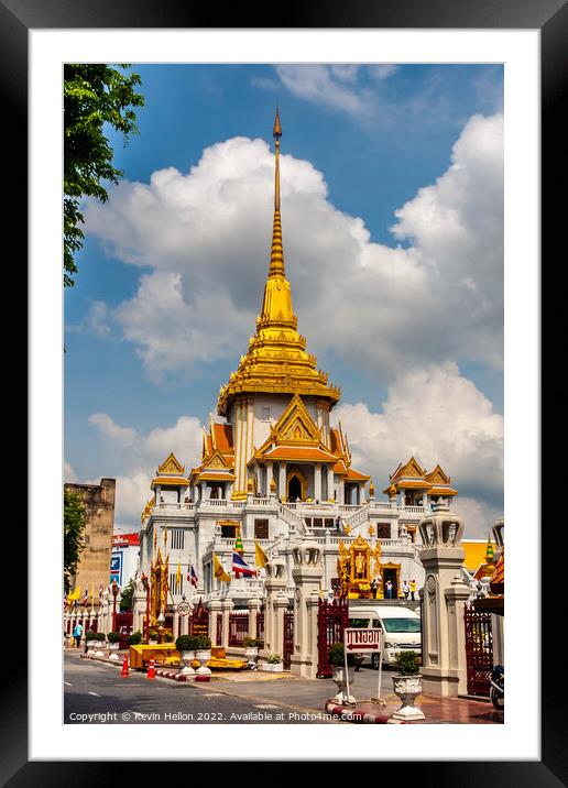 Wat Traimit, Bangkok, Thailand Framed Mounted Print by Kevin Hellon