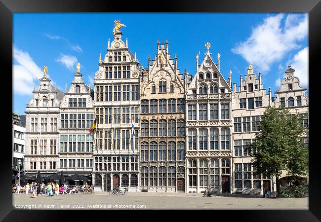 Guild houses in the Grote Markt, Antwerp, Belgium Framed Print by Kevin Hellon