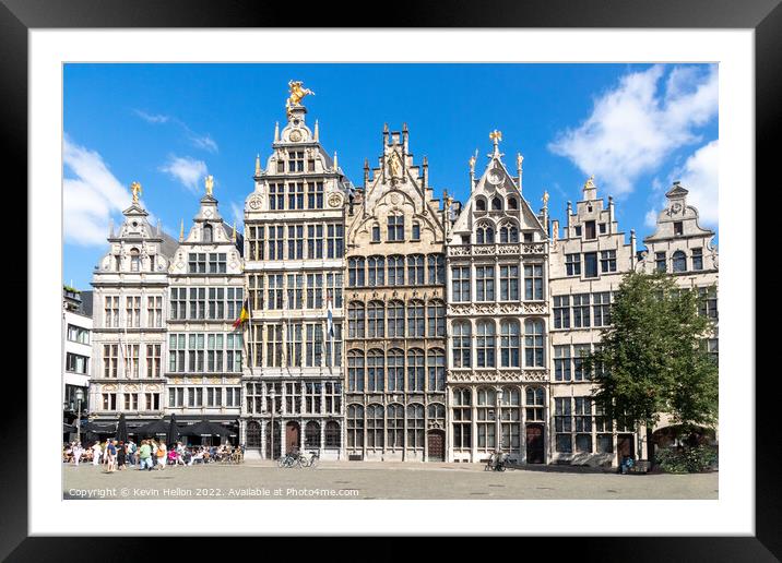 Guild houses in the Grote Markt, Antwerp, Belgium Framed Mounted Print by Kevin Hellon
