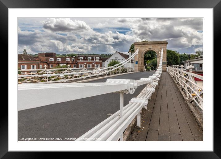 Suspension bridge over the River Thamse, Framed Mounted Print by Kevin Hellon