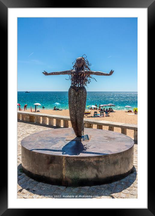 Mermaid statue, Albufeira Framed Mounted Print by Kevin Hellon