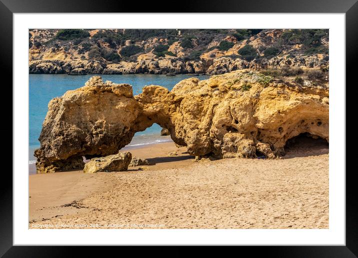 Praia da Oura (Leste) Albufeira, Algarve, Portugal Framed Mounted Print by Kevin Hellon