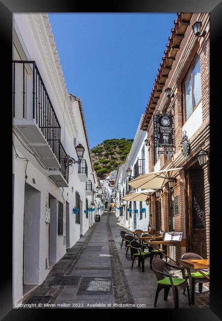 Typical street in Mijas, Andalusia, Spain Framed Print by Kevin Hellon