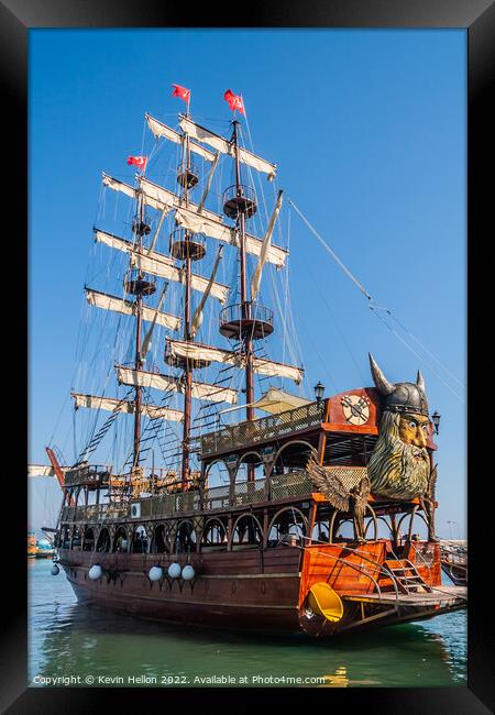 Pirate ship  Framed Print by Kevin Hellon