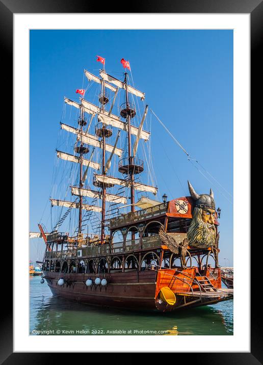 Pirate ship  Framed Mounted Print by Kevin Hellon