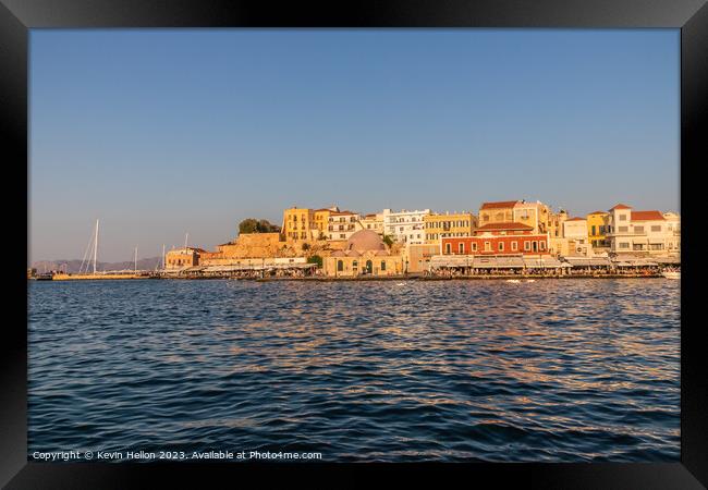 The Venetian harbour, Chania, Framed Print by Kevin Hellon