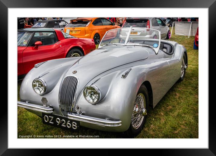 Jaguar XK120 convertible sports car Framed Mounted Print by Kevin Hellon