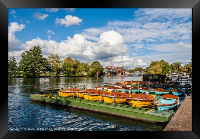 Boats for hire on the River Thames, Windsor, Berkshire, England Framed Print by Kevin Hellon