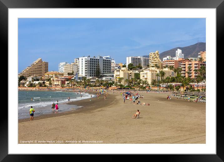 Benalmadena Beach, Costa del Sol, Spain Framed Mounted Print by Kevin Hellon