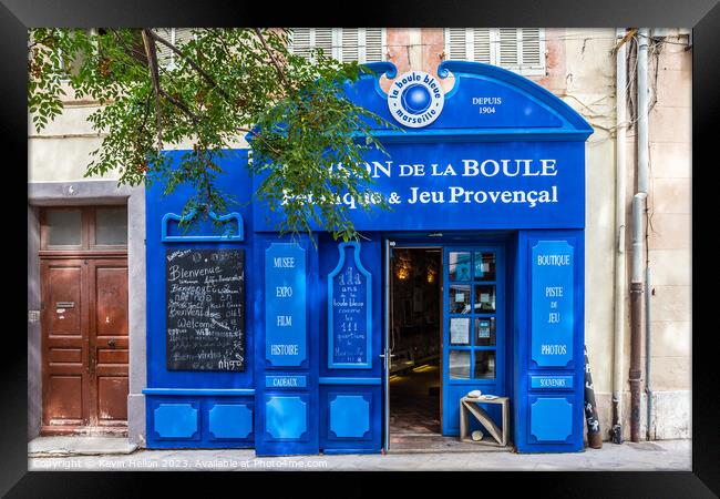 Maison de la Boule shop, Old Marseille, France Framed Print by Kevin Hellon