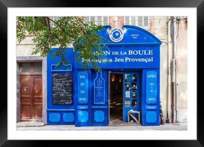 Maison de la Boule shop, Old Marseille, France Framed Mounted Print by Kevin Hellon