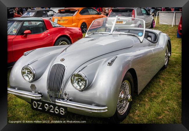 Jaguar XK120 convertible sports car Framed Print by Kevin Hellon