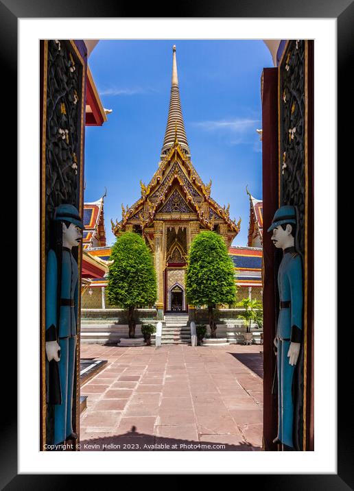 Entrance to Wat Ratchabhopit Framed Mounted Print by Kevin Hellon