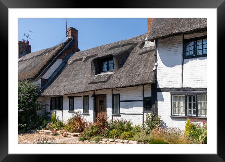 Picturesque Thatched Cottages in Wendover Framed Mounted Print by Kevin Hellon