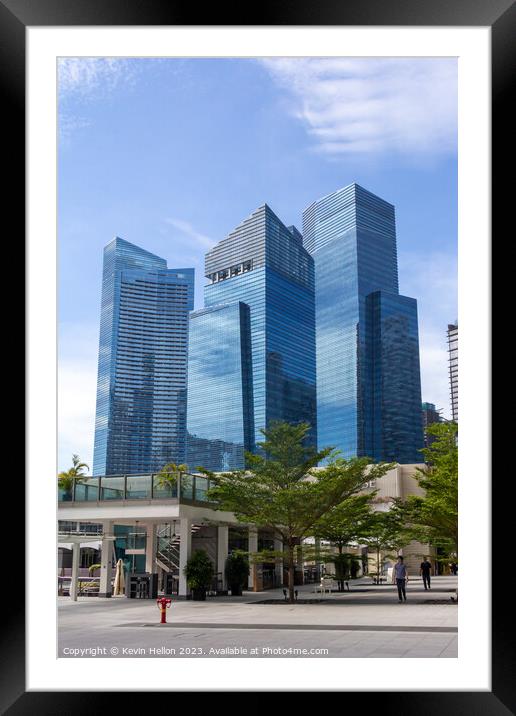 Modern high rise architecture, Singapore  Framed Mounted Print by Kevin Hellon