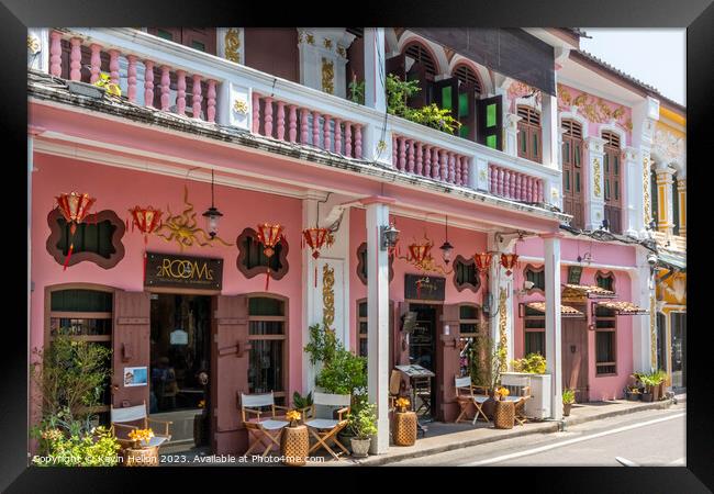Sino Portuguese architecture shophouses Framed Print by Kevin Hellon