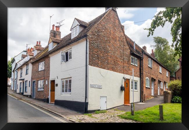 Houses in Bailey's Court and Castle Street, Old Aylesbury, Framed Print by Kevin Hellon