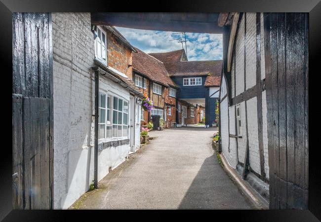 Entrance to mews cottages in  Old Amersham Framed Print by Kevin Hellon