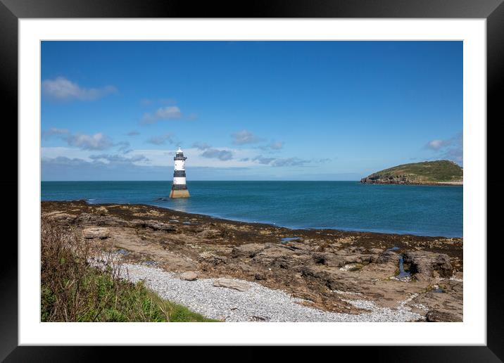 Penmon Lighthouse. and Puffin Island, Framed Mounted Print by Kevin Hellon