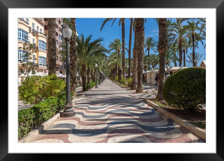 The Esplanade, Alicante, Spain Framed Mounted Print by Kevin Hellon