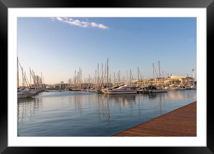 Alicante marina, Spain Framed Mounted Print by Kevin Hellon