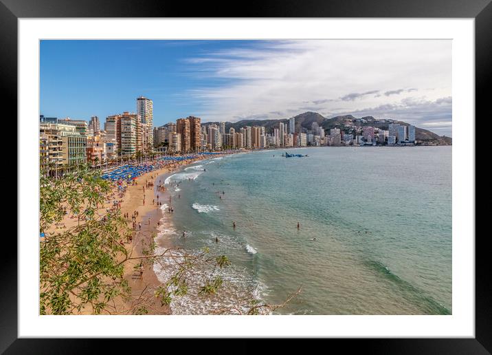 Llevant Beach, Benidorm Framed Mounted Print by Kevin Hellon