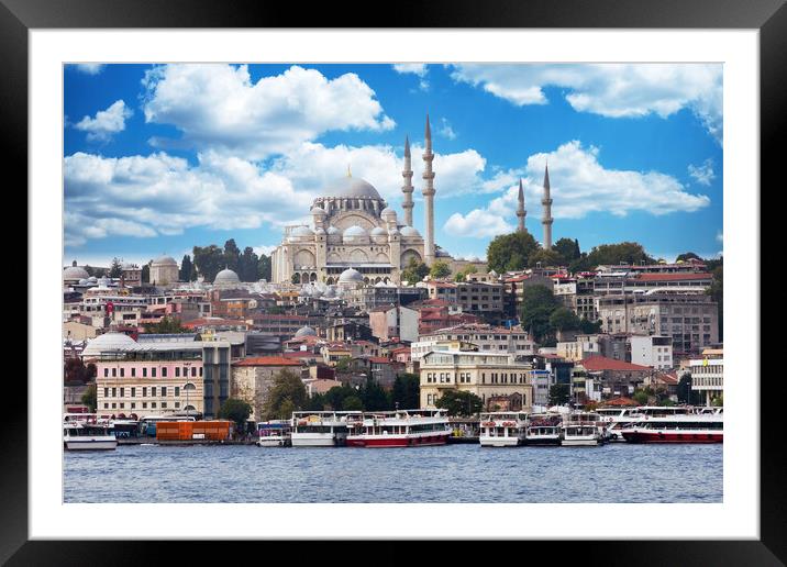 Suleiman Mosque Framed Mounted Print by Kevin Hellon