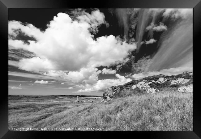 Cloud formation over  Llanddwyn island, Anglesey,  Framed Print by Kevin Hellon