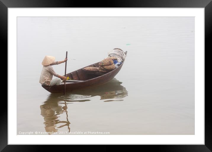 woman boat Framed Mounted Print by Kevin Hellon