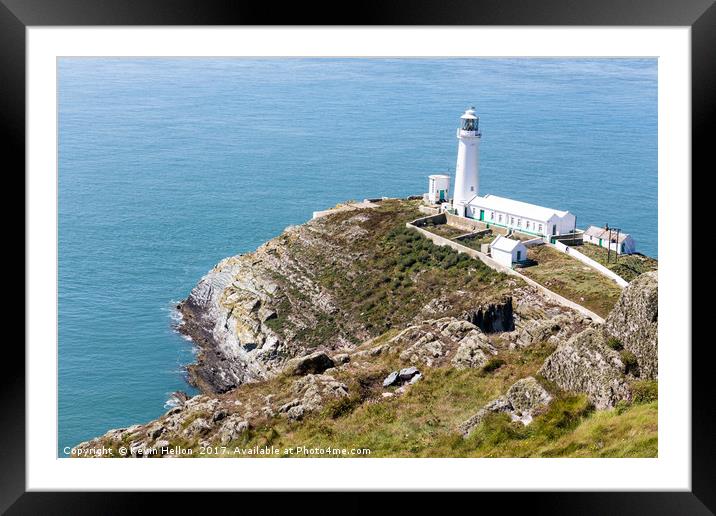 North stack lighthouse Framed Mounted Print by Kevin Hellon