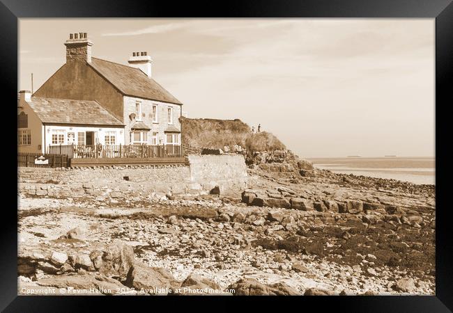 Cafe, Benllech Framed Print by Kevin Hellon