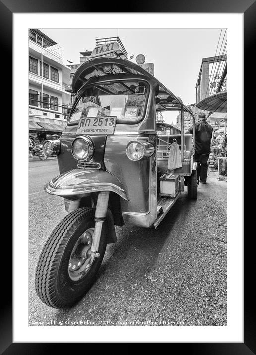 Bangkok tuk tuk Framed Mounted Print by Kevin Hellon