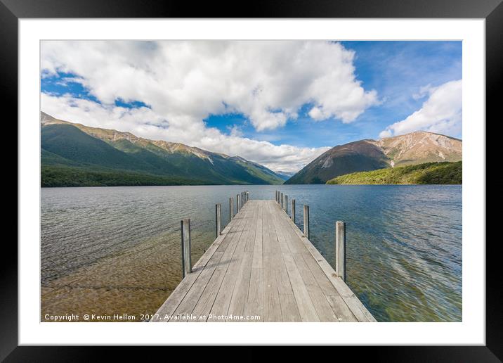 Pier, Lake Rotoiti Framed Mounted Print by Kevin Hellon