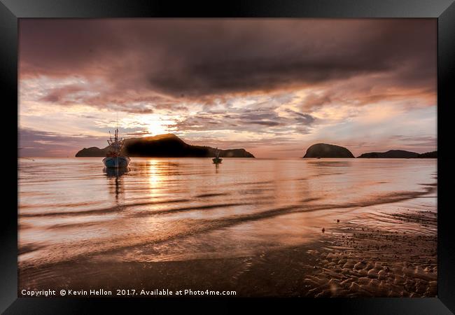 Sunrise at Samsanram Beach Framed Print by Kevin Hellon