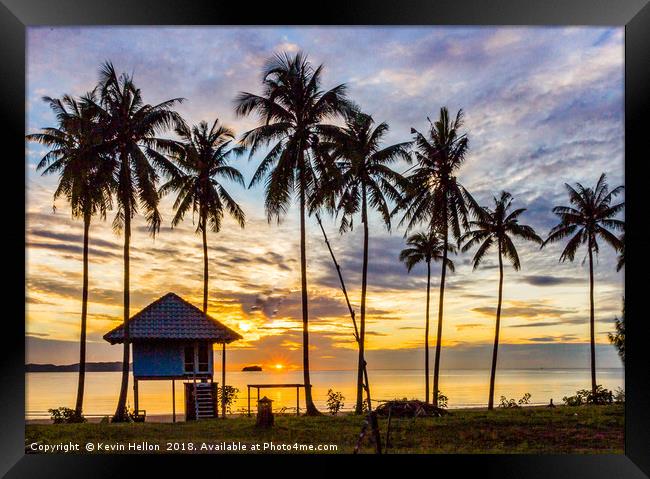 tropical sunrise  Framed Print by Kevin Hellon