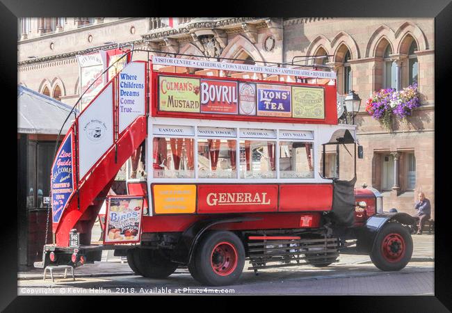 Vintage General bus Framed Print by Kevin Hellon